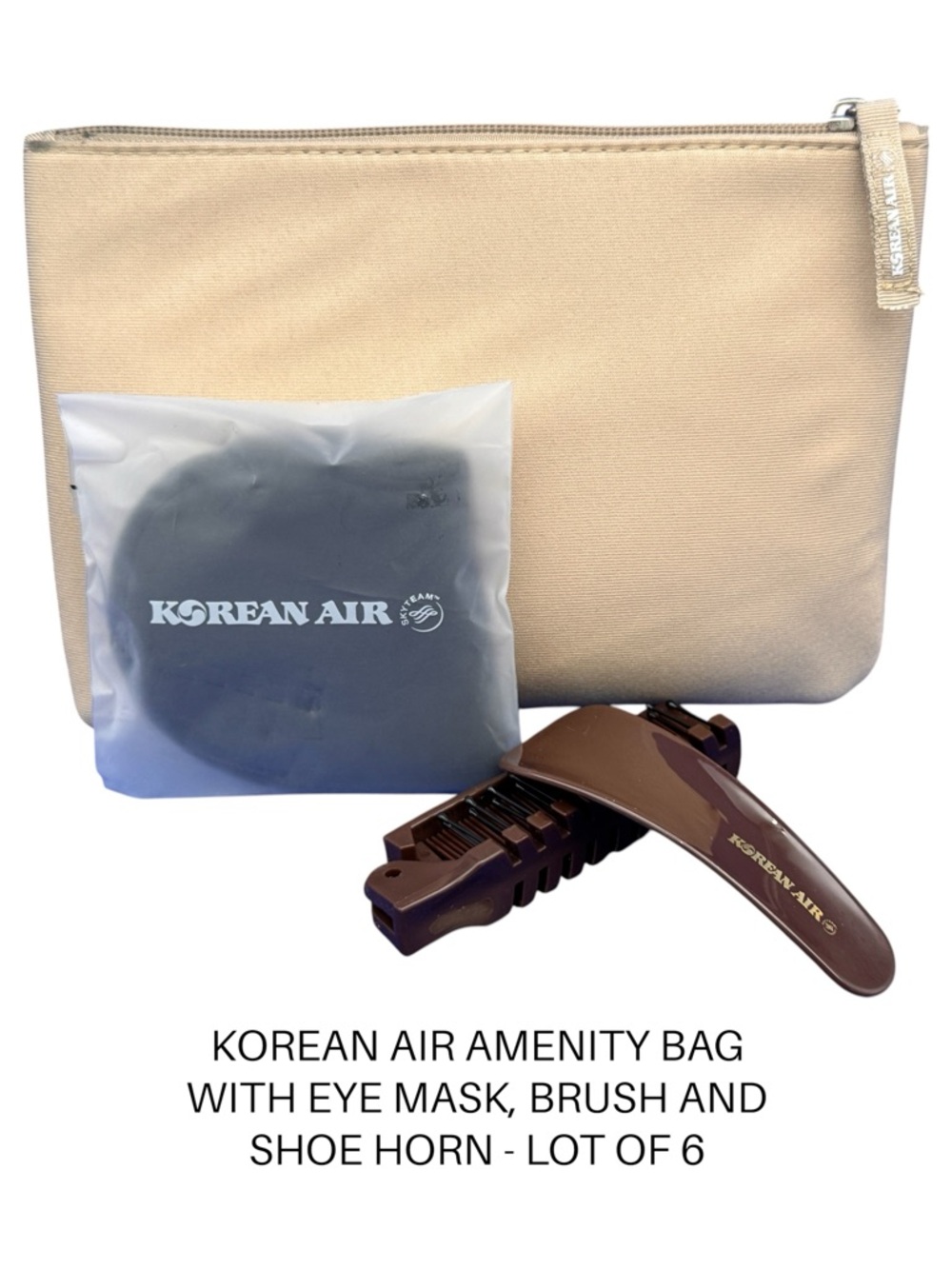 Lot of 6 Korean Air Amenity Kits without skincare products